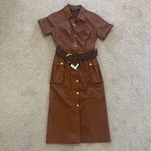 Zara faux leather dress with belt